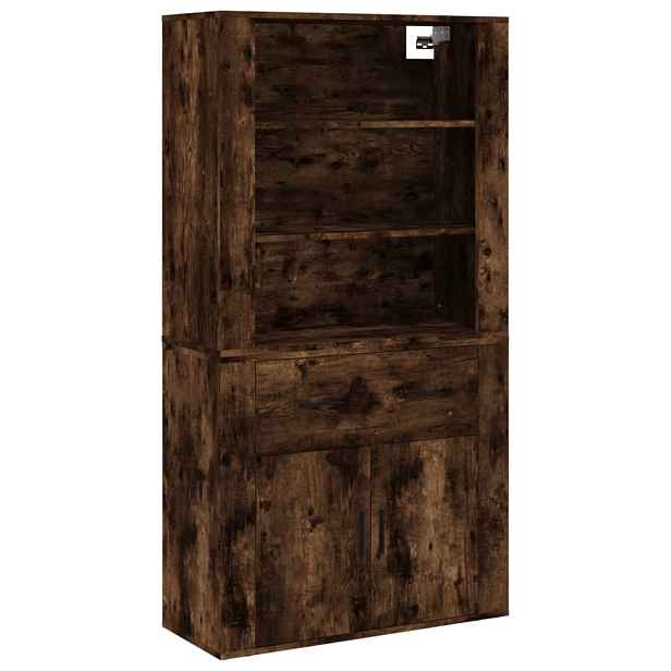 vidaXL Skříň highboard kouřový dub kompozitní dřevo