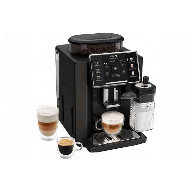 Automatický kávovar KRUPS Sensation Milk EA912910 Tmavě šedý/Černý