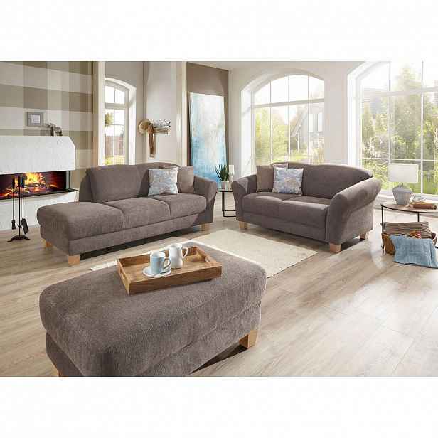 Sit & More DVOUMÍSTNÁ POHOVKA, textil, šedohnědá