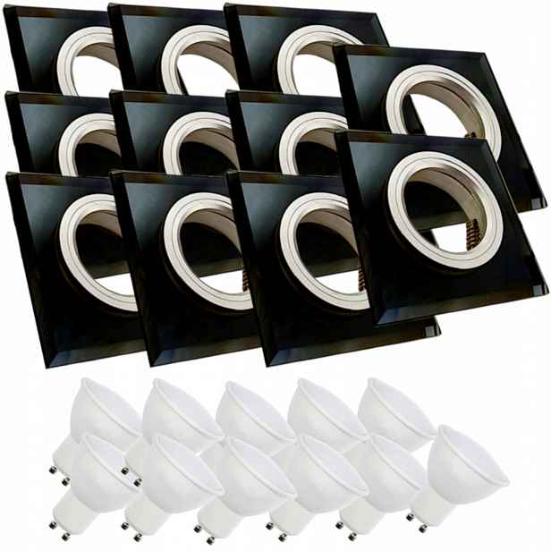 11x Skleněná Stropní Lampa Zapuštěná Do Stropu Křišťál 3W Led Žárovky