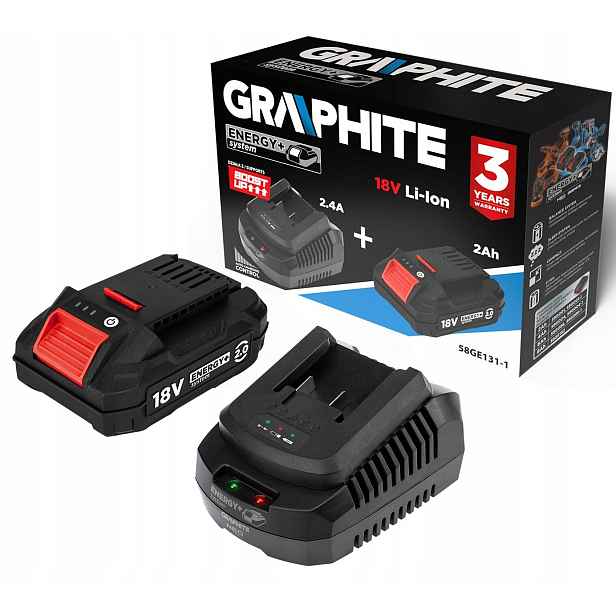Sada Energy+ akumulátor 2Ah s nabíječkou Graphite