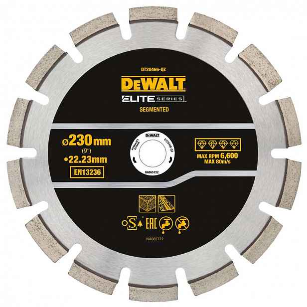 DeWALT - Diamantový řezný kotouč na tvrdé materiály 230x22,23 mm DT20466