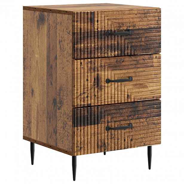 vidaXL Noční skříňka Staré dřevo 43 x 41 x 66,5 cm Kompozitní dřevo