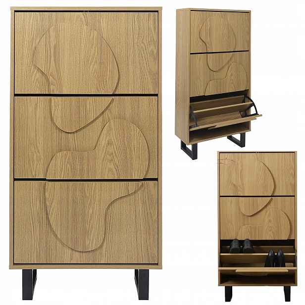 Botník do předsíně Nord vzor 3D 115 cm organizér na obuv Loft