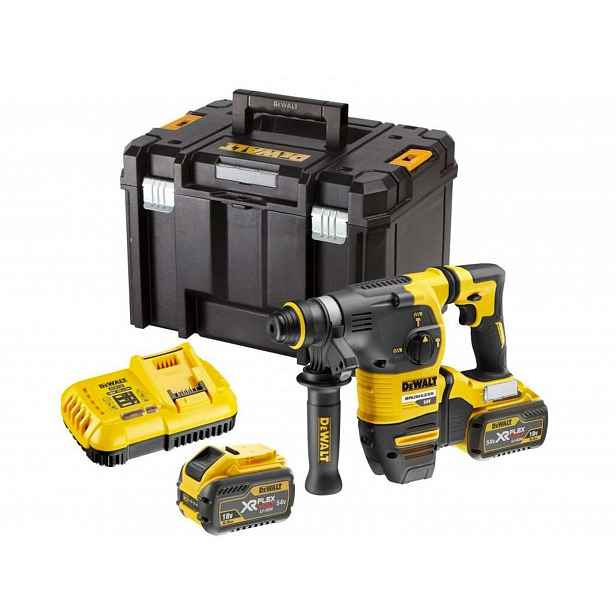 DeWALT - 54V AKU kombinované kladivo SDS Plus, 2x aku 9,0 Ah FLEXVOLT, nabíječka DCH333X2