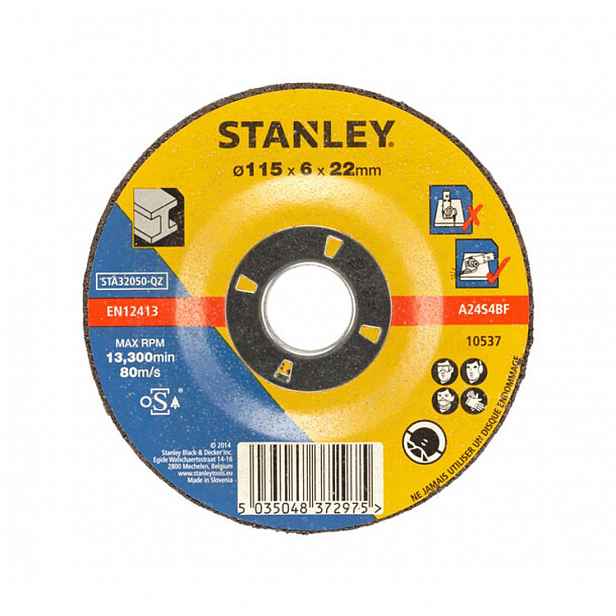 Stanley - Brusný kotouč na kov 115x22 mm STA32050-QZ