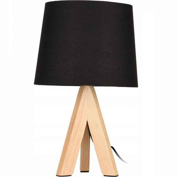 Stojací Lampa Kovová, Dřevěné Nohy, Výška 29 CM, Průměr 18.5 CM