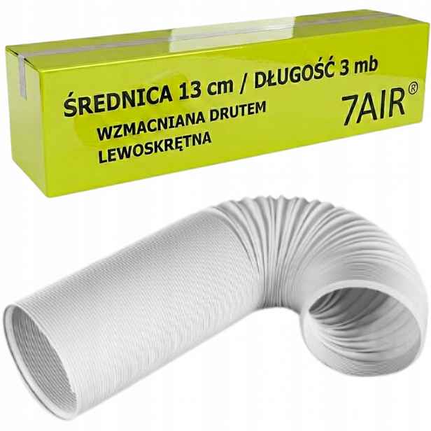 Trubka Pro Přenosnou Klimatizaci Bílá hadička * průměr 13 cm * délka 3 m *