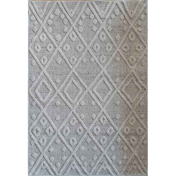 Koberec s provázkem, smyčkový, 160 x 230 cm, plochý, vnější, vnitřní boho