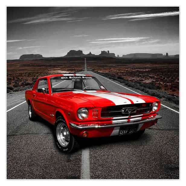 Plakáty 140x140 Červený Ford Mustang