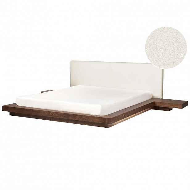 Beliani POSTEL s LED 180/200 cm MDF deska Hnědá Zen