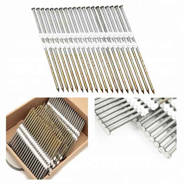 Hřebíky spojené plastovým páskem hladké 4,2x150mm Somer úhel 21°