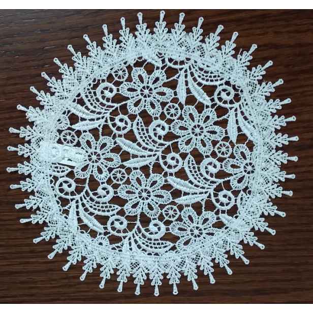 Krajkový ubrousek PALOMA bílá Ø 20 cm, 25 cm, 30 cm MyBestHome Rozměr: Ø 20 cm