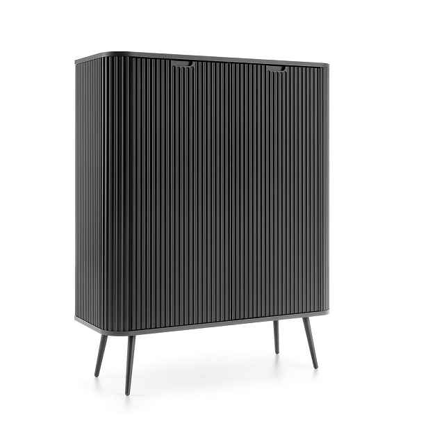 MASSENO VYSOKÁ KOMODA ZENZERO, 103/129/39 cm s 2 dvířky, černá