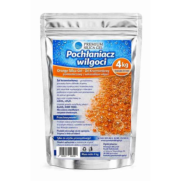 Orange Silica Gel 4kg Pomerančový Gel Silikagel Pohlcovač vlhkosti