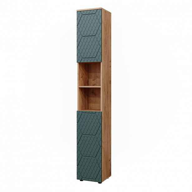 Vicco KOUPELNOVÁ SKŘÍŇKA Irma Zelený/zlatý dub 30 x 192 cm