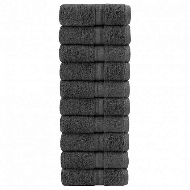 vidaXL Prémiové mycí utěrky SOLUND 10 ks antracitové 30x30 cm 600 g/m²