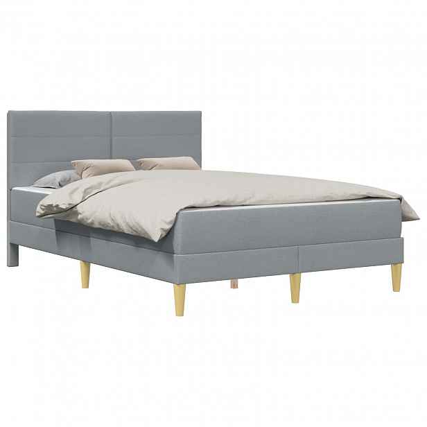 vidaXL Rám postele Světle šedá 120 x 200 cm Polyester