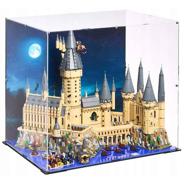 Vitrína s pozadím Blacked Brick pro Lego 71043 Harry Potter Bradavický hrad