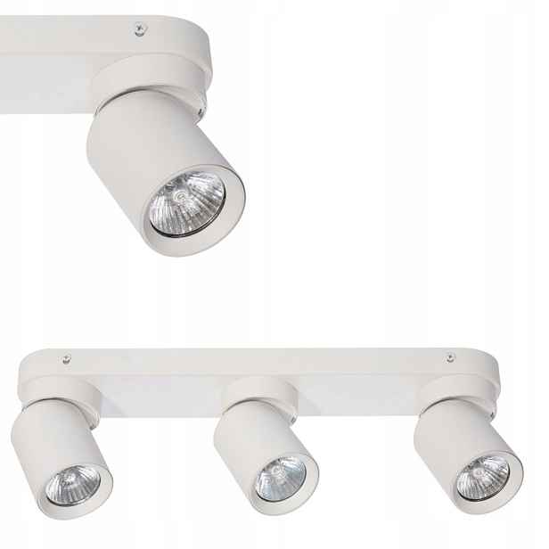 Bílý, trojitý pohyblivý spotový reflektor 2*GU10 pro chodbu Light Prestige
