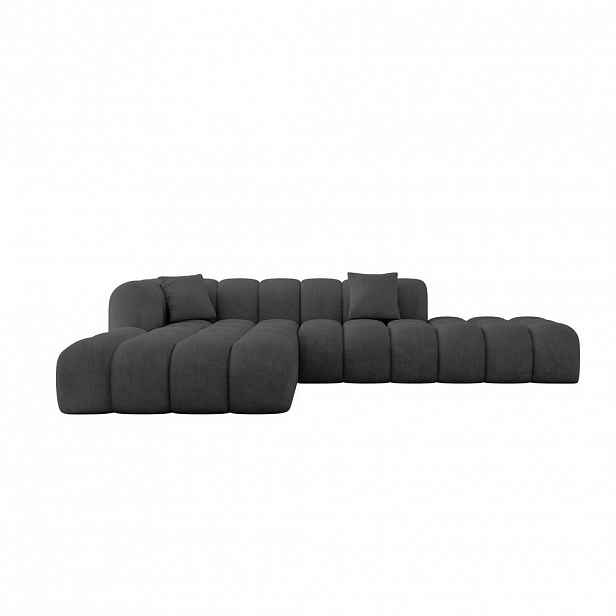ALTDECOR ROHOVÁ SEDACÍ SOUPRAVA s otomanem vlevo OLEA-L2 – 289 × 176 × 71 cm antracitová