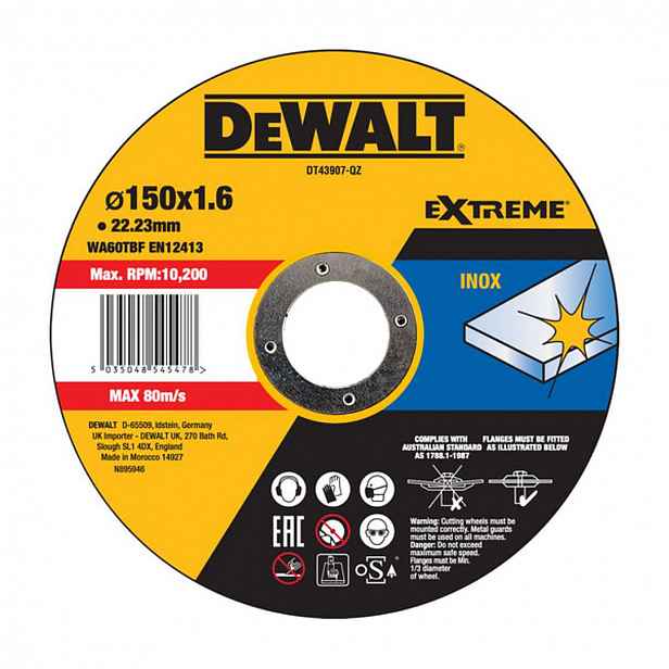 DeWALT - Řezný kotouč na nerezovou ocel 150x22,23 mm DT43907