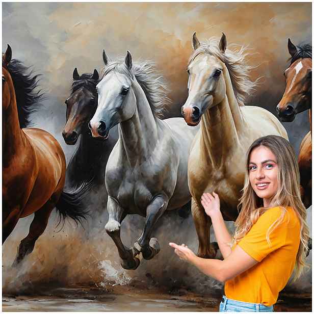 Fototapeta 3D Zvířata Kůň Koně 588x280 KK08F