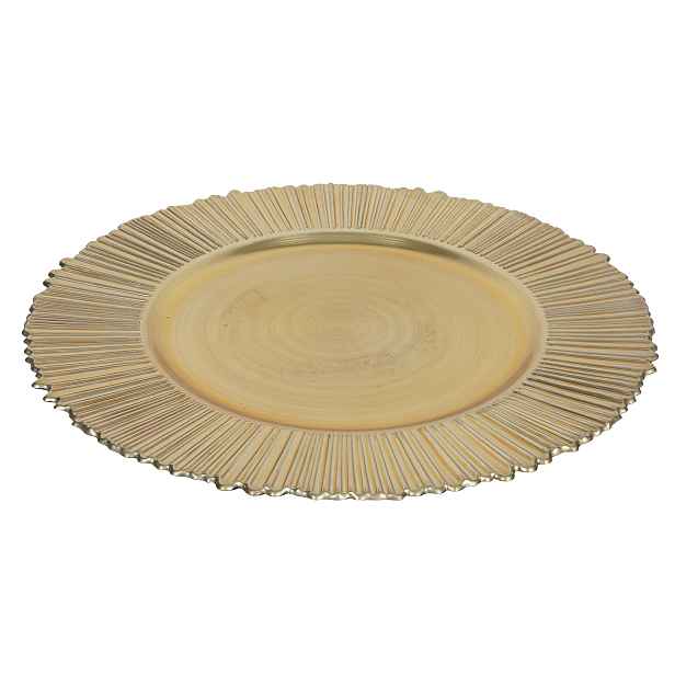 HIT Plastový dekorační talíř 33cm zlatý