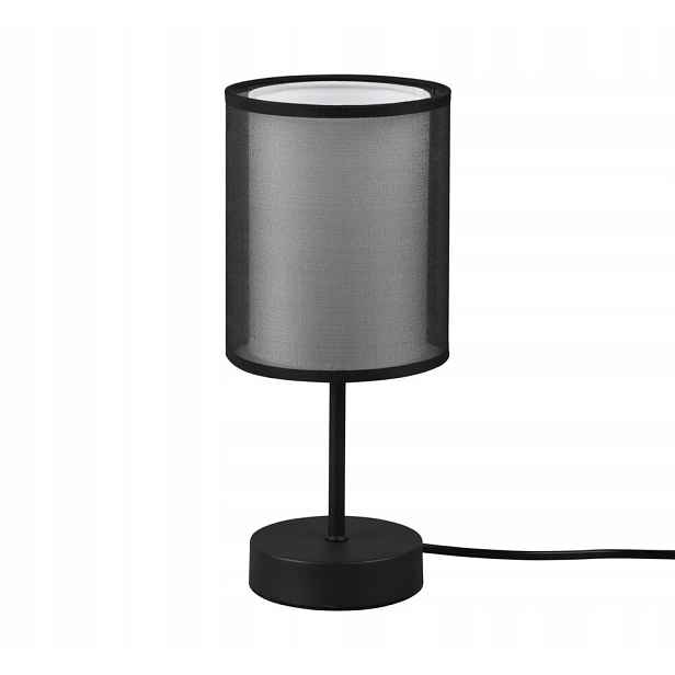 Loftová stolní lampa s černým stínidlem z bílé a černé tkaniny 12 cm Trio