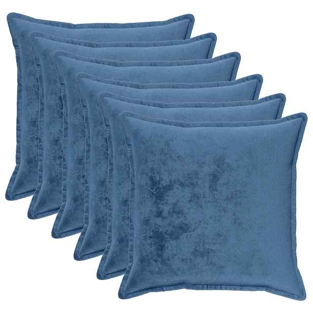 vidaXL Povlak na polštář 6 pcs HOUTEN Světle modrá 55 x 55 cm Flanel