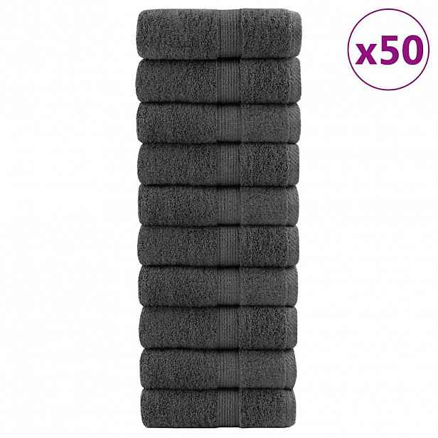 vidaXL Prémiové mycí utěrky SOLUND 50 ks antracitové 30x30 cm 600 g/m²