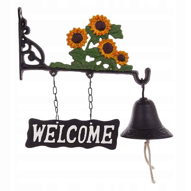 Zvonek nástěnný závěsný zvonek slunečnice zvonek litinový welcome