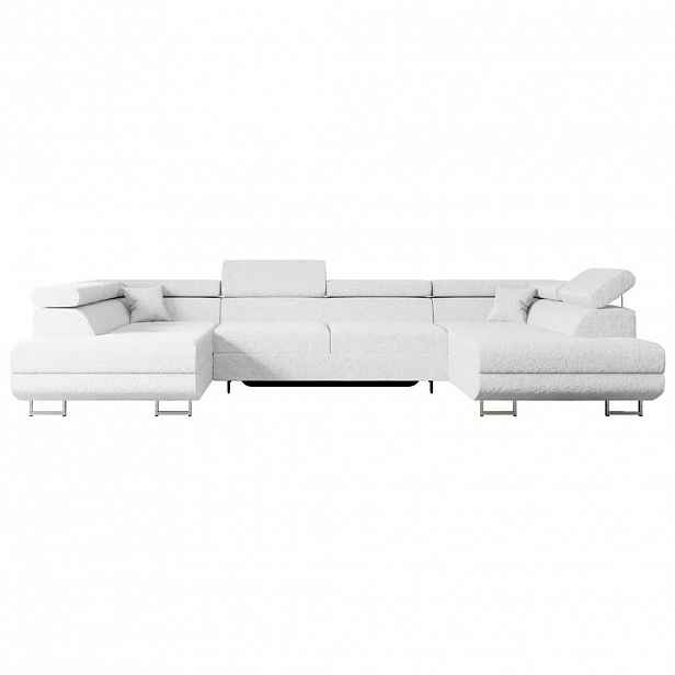 ALTDECOR OBÝVACÍ SADA s funkcí lůžka a úložným prostorem pod postelí GUSA-U 342x202x107 cm bílá buklé