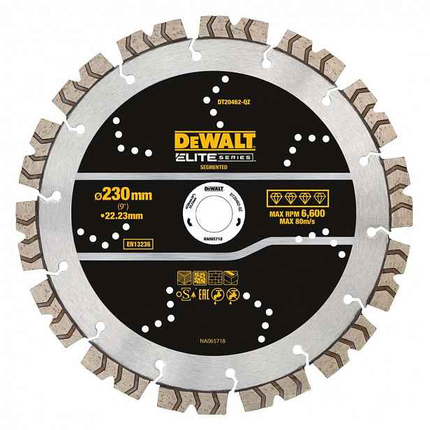 DeWALT - Diamantový řezný kotouč na tvrdé materiály 230x22,23 mm DT20462