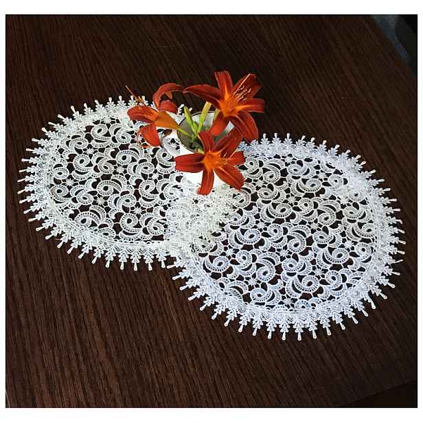 Krajkový ubrousek TANIA bílá Ø 30 cm, 40 cm MyBestHome Rozměr: Ø 30 cm