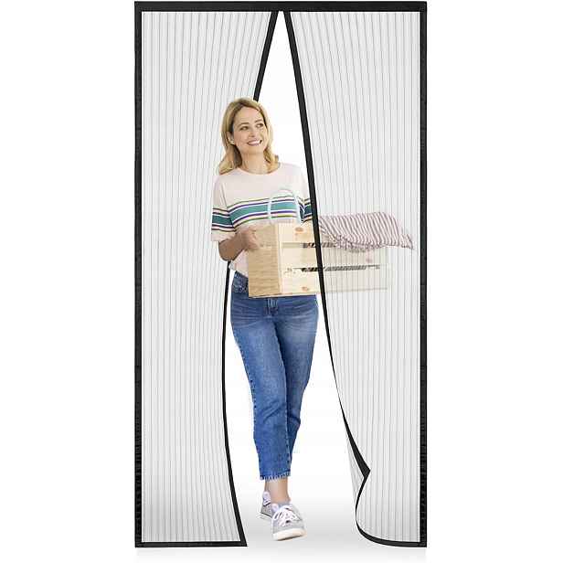 Moskytiéra na dveře ze skleněných vláken 100 x 220 cm černá J2S B4.2