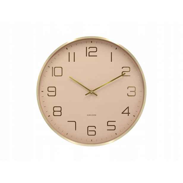 Nástěnné hodiny Elegance Glow, Ø 40 cm, hnědé