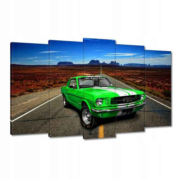 Obrazy 100x60 Zelený Mustang na poušti