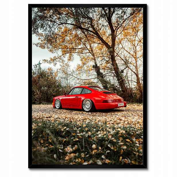 Plakáty v rámu 50x70 Červené Porsche Auto