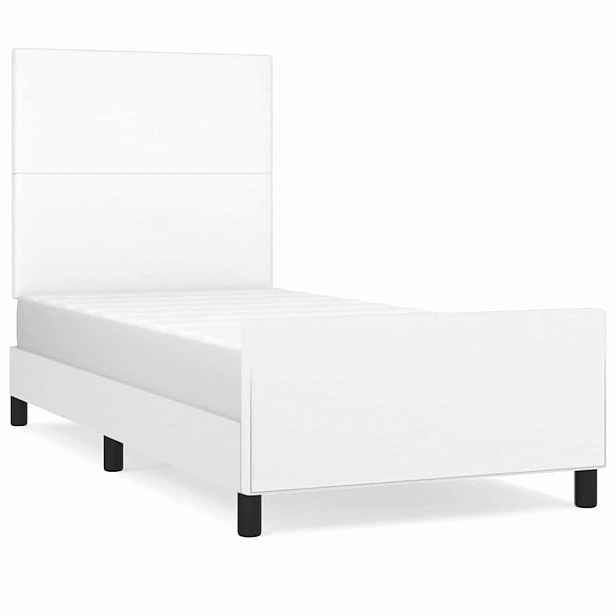 vidaXL Rám postele s čelem bílý 80 x 200 cm umělá kůže