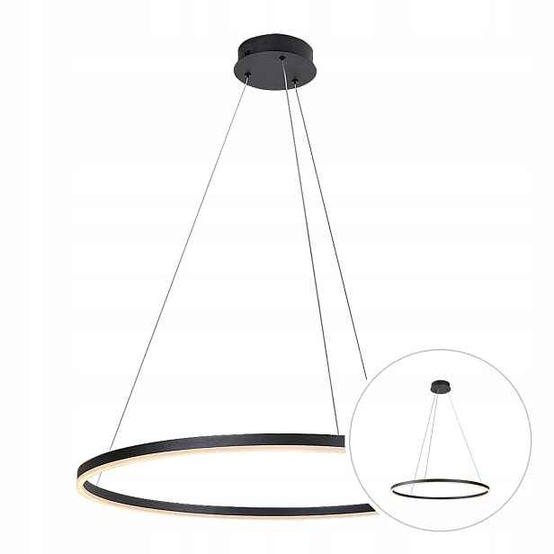 Závěsná Led lampa 45W Variabilní barva 3000-6500K Černá Isaure Rabalux