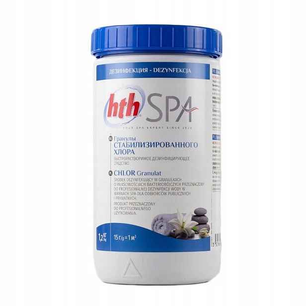 Hth Spa Chlor granulát 1,2 kg pro dezinfekci vody do Spa vany Jacuzzi Bazén