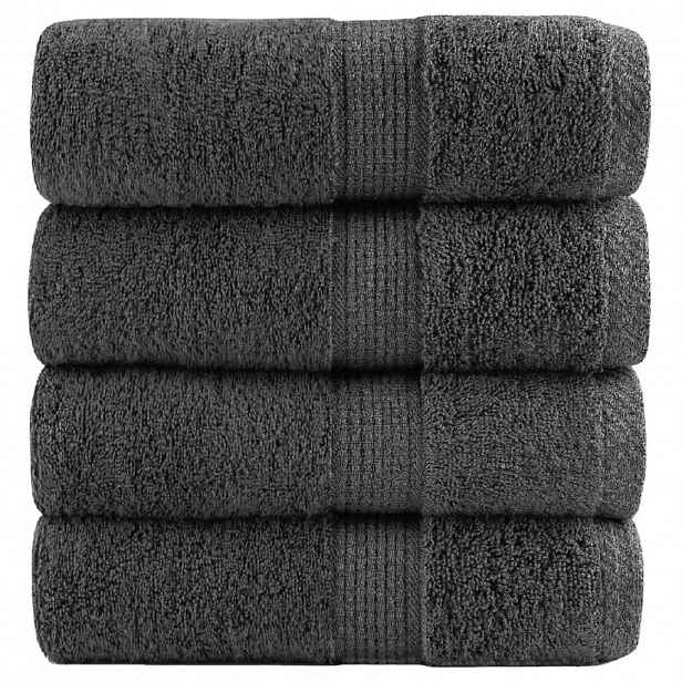 vidaXL Prémiové ručníky pro hosty SOLUND 4 ks antracitové 30x50 cm 600 g/m²