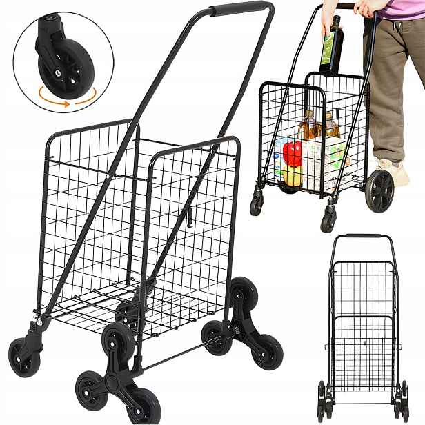 57 l vozík z ocelového uhlí se 4 kolečky pro supermarkety a veletrhy