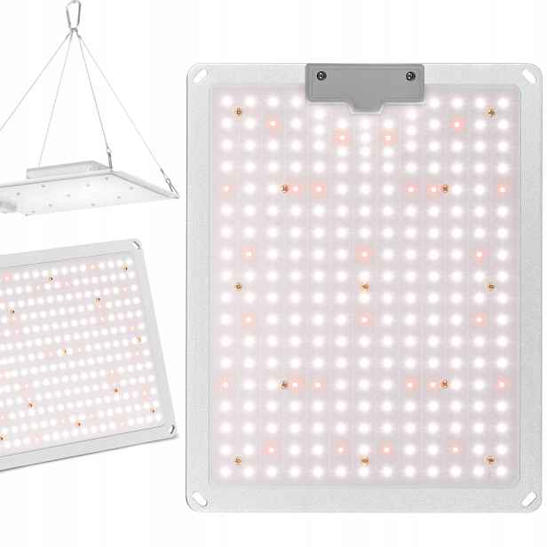 Led lampa pro pěstování rostlin plné spektrum 110 W 234 diody 30x24 cm stříbrná