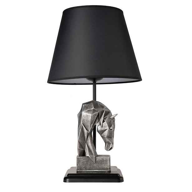 Opviq Stolní lampa Horses černá/stříbrná