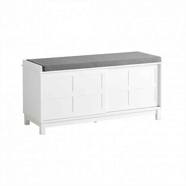 SoBuy BOTNÍK se 2 dveřmi Bílá 114x40x53cm Nordický