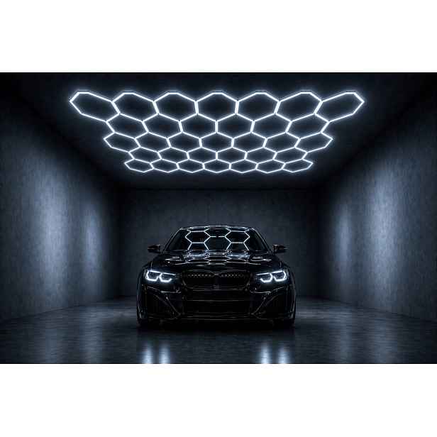Hexagon Led lampa Osvětlení Garáž Dílna Dům 6500K 976W 29040LM Silná