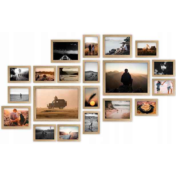 Multirám Lizbona Sada rámečků na fotografie světlý dub