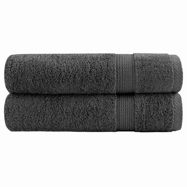 vidaXL Prémiové ručníky SOLUND 2 ks antracitové 50x100 cm 600 g/m²
